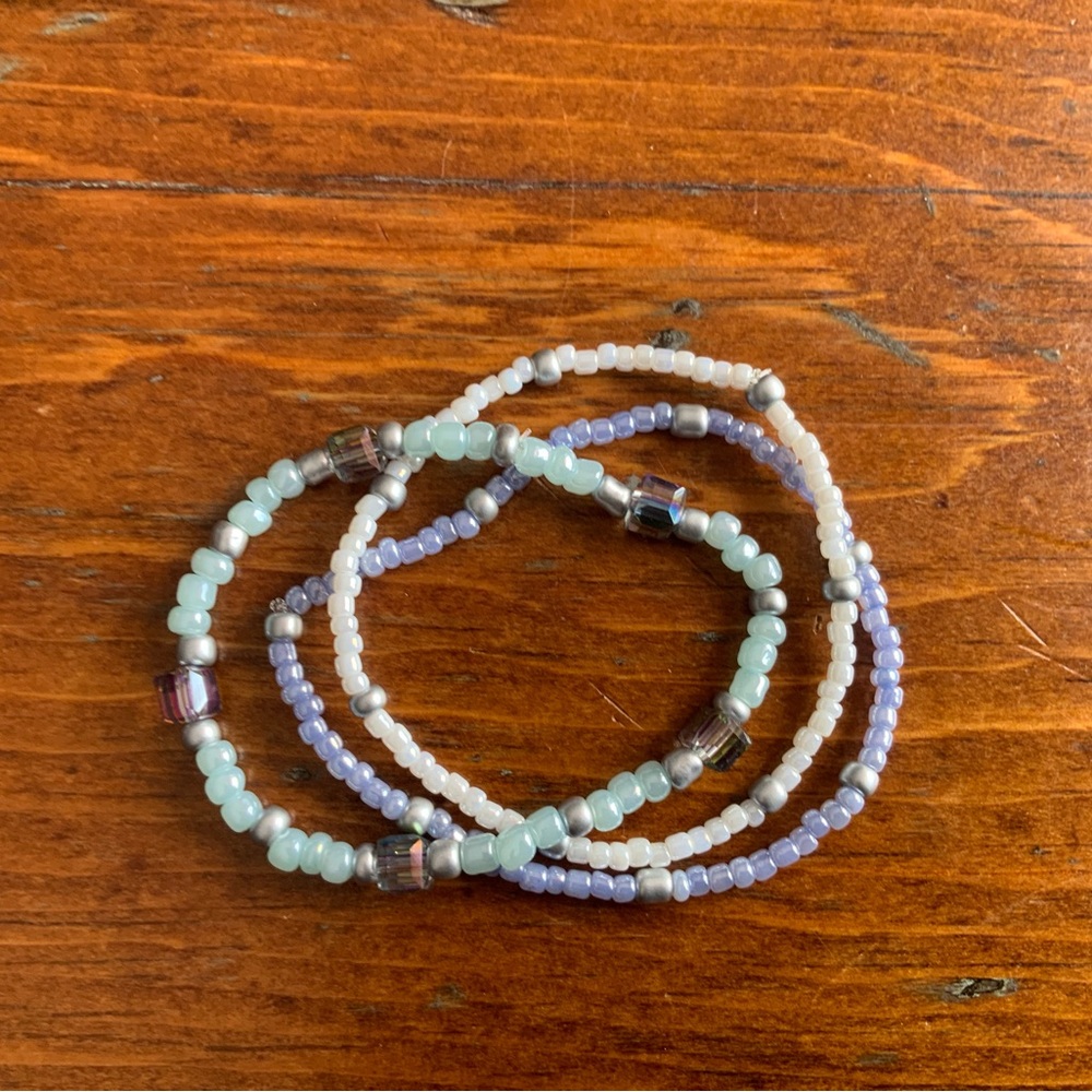 Elegant Beaded Bracelet Set - pastel Multicolor